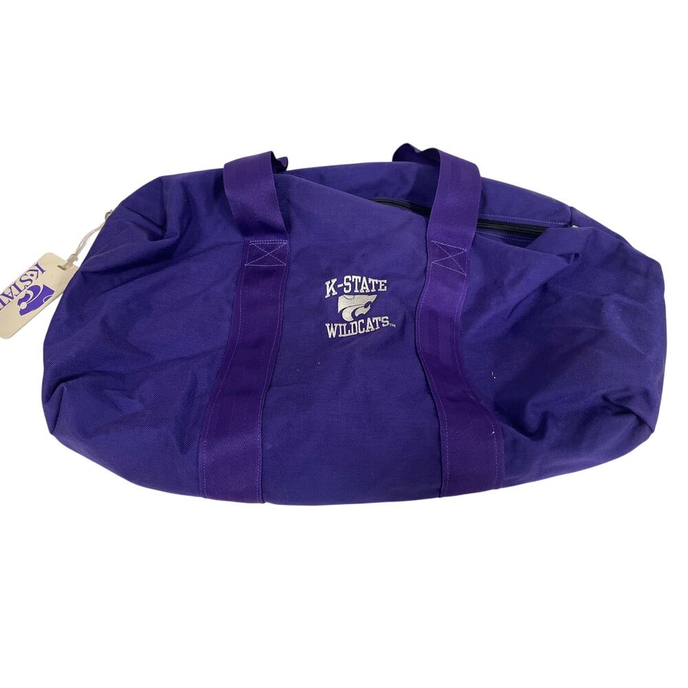 K-State wildcats embroidered purple duffel bag
24x16x10 w/ name tag and keychain